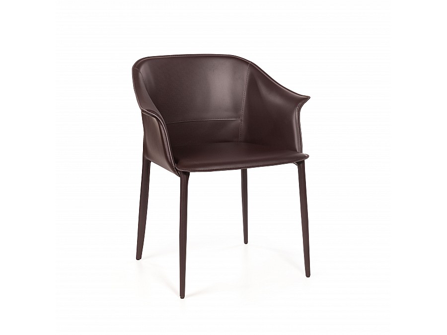 Стул  с подлокотниками GIO, кожа коричневый