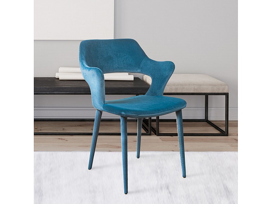 Стул Woddy, бархат сине-зеленый