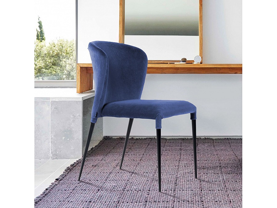 Стул Albert (Альберт), бархат синий 29