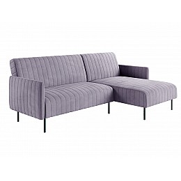 Baccara диван-кровать с шезлонгом, с подлокотниками, бархат серый 27