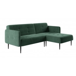 Monaco диван-кровать с шезлонгом, с подлокотниками, бархат зеленый 19