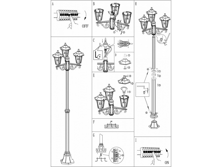 Фонарный столб Eglo Laterna 4 22145