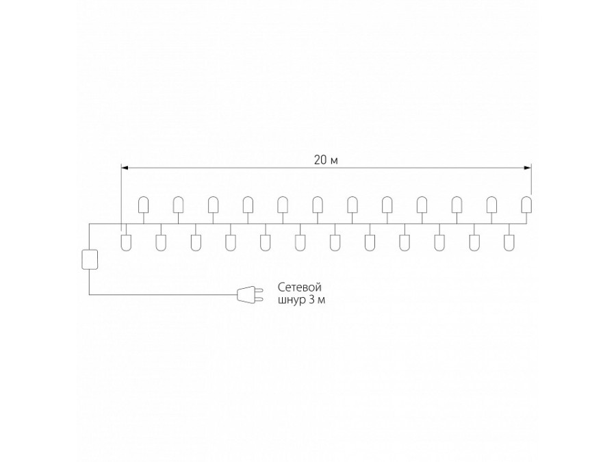 Гирлянда Нить Eurosvet 400-102 400-102 белый