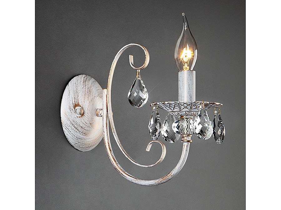 Бра Eurosvet Alda 3305/1 белый с золотом/прозрачный хрусталь Strotskis