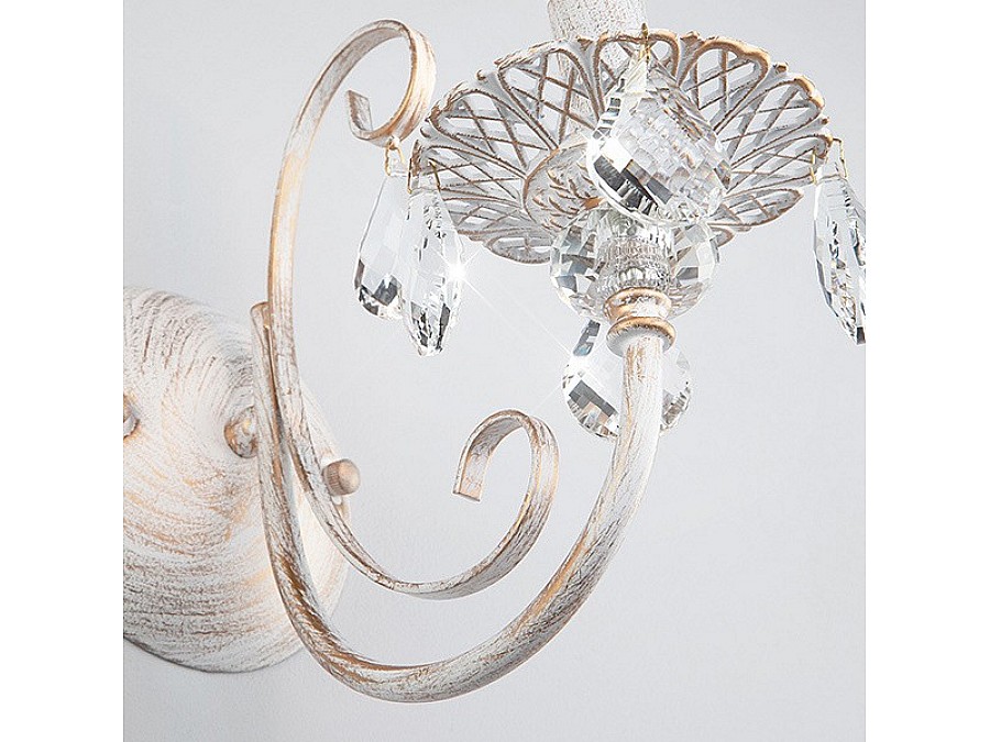Бра Eurosvet Alda 3305/1 белый с золотом/прозрачный хрусталь Strotskis