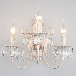 Бра Eurosvet Alda 3305/3  белый с золотом/прозрачный хрусталь Strotskis