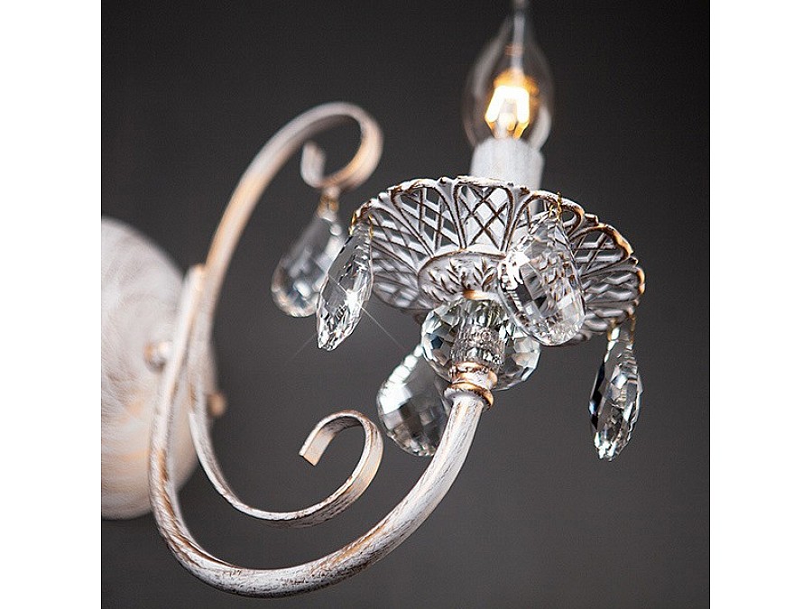 Бра Eurosvet Alda 3305/1 белый с золотом/прозрачный хрусталь Strotskis