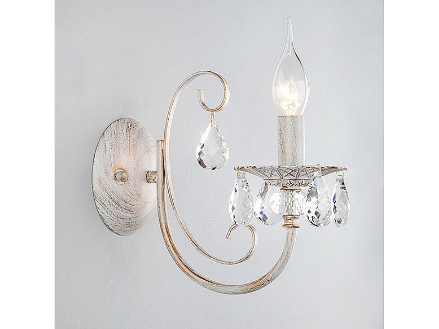 Бра Eurosvet Alda 3305/1 белый с золотом/прозрачный хрусталь Strotskis