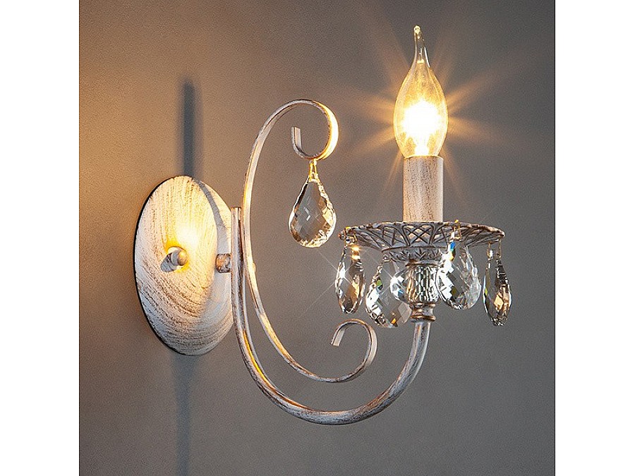 Бра Eurosvet Alda 3305/1 белый с золотом/прозрачный хрусталь Strotskis