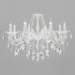 Подвесная люстра Eurosvet Veletta 10108/8 белый/прозрачный хрусталь Strotskis