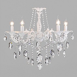 Подвесная люстра Eurosvet Veletta 10108/5 белый/прозрачный хрусталь Strotskis