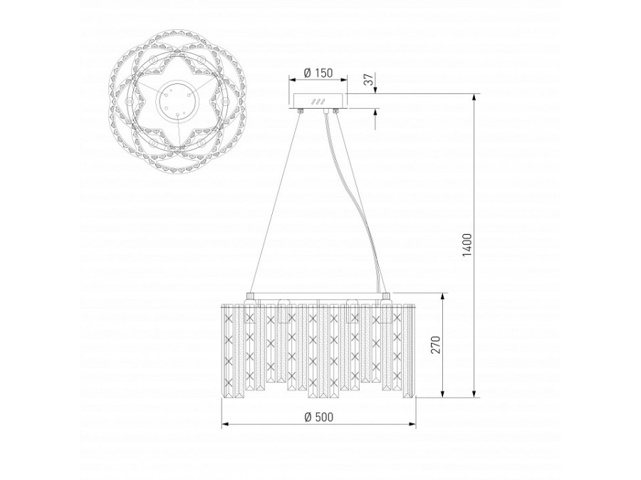 Подвесная люстра Eurosvet Radiance 101011/6