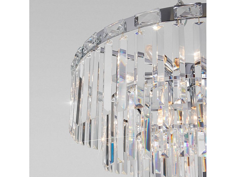 Подвесная люстра Eurosvet Elegante 10130/8 хром/прозрачный хрусталь Strotskis