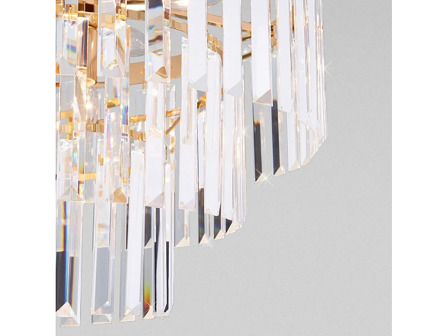 Подвесная люстра Eurosvet Elegante 10130/8 золото/прозрачный хрусталь Strotskis