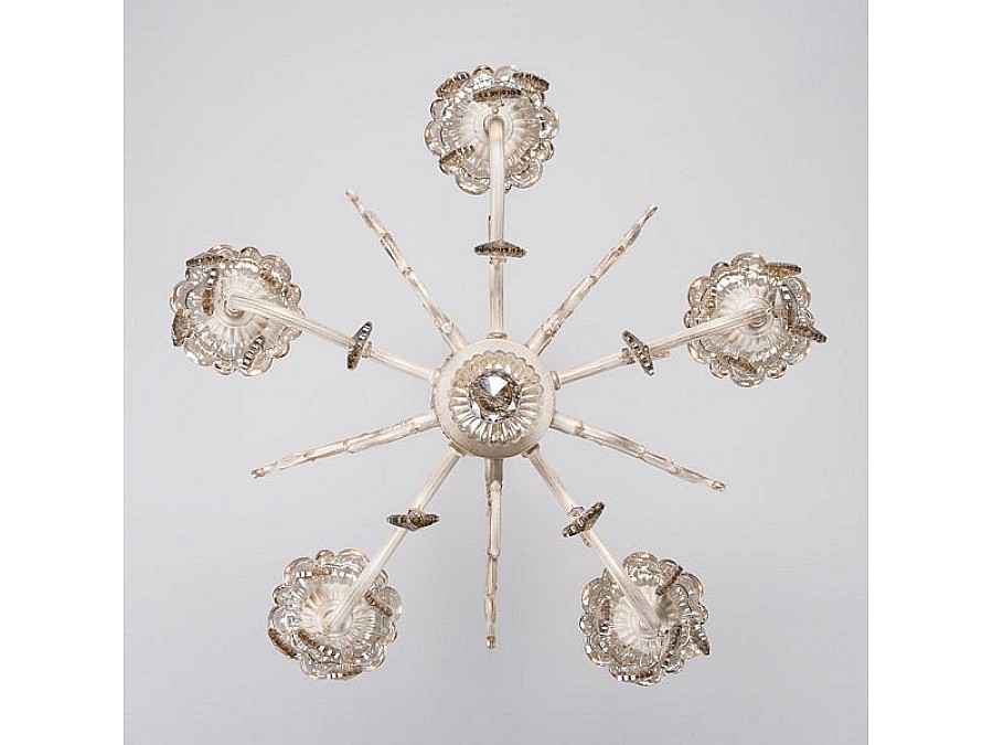 Подвесная люстра Eurosvet Elisha 3281/5 белый с золотом/тонированный хрусталь Strotskis