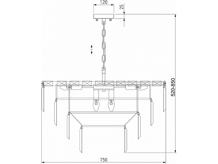 Подвесная люстра Eurosvet Elegante 10130/10 хром/прозрачный хрусталь Strotskis