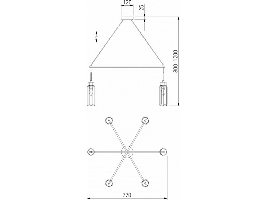 Подвесная люстра Eurosvet Gilian 60163/6 никель