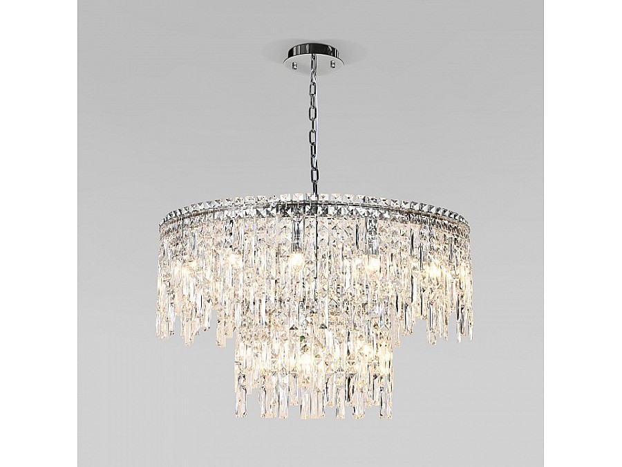 Подвесная люстра Eurosvet Blitz 60160 хром/ прозрачный хрусталь Strotskis