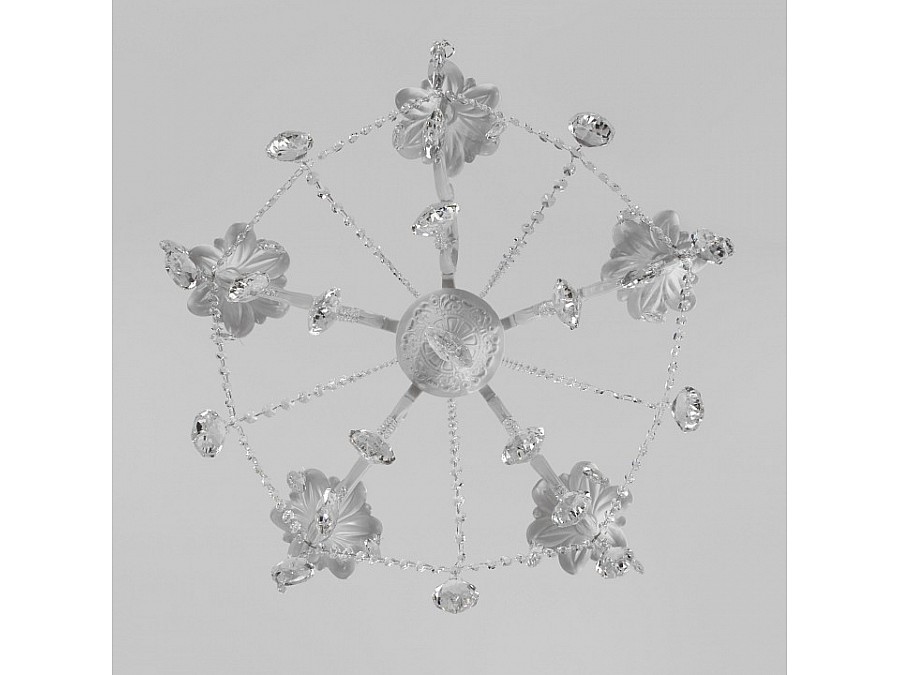 Подвесная люстра Eurosvet Veletta 10108/5 белый/прозрачный хрусталь Strotskis