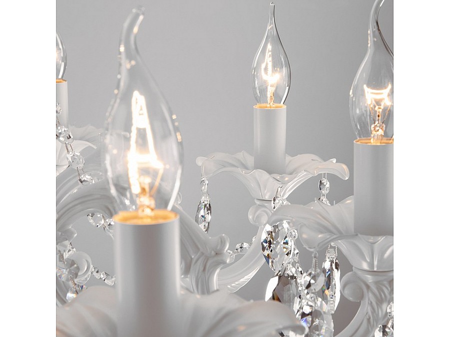 Подвесная люстра Eurosvet Veletta 10108/5 белый/прозрачный хрусталь Strotskis