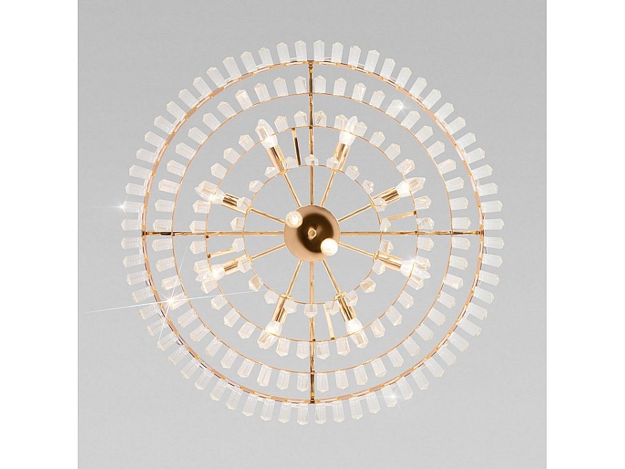 Подвесная люстра Eurosvet Elegante 10130/10 золото/прозрачный хрусталь Strotskis