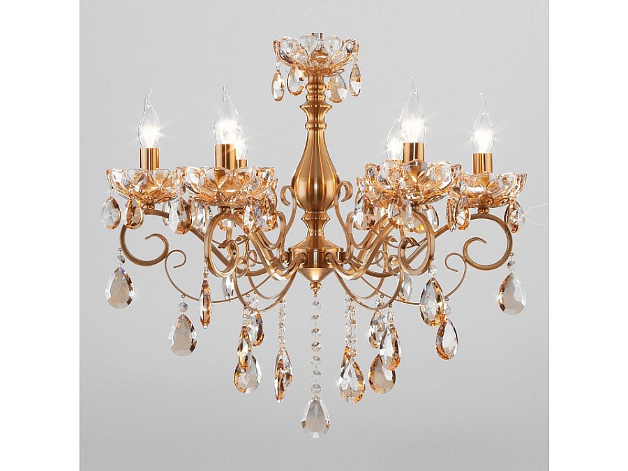 Подвесная люстра Eurosvet Escada 10109/6 бронза/тонированный хрусталь Strotskis