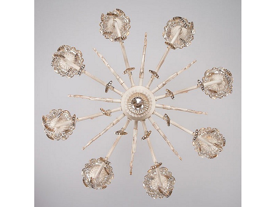 Подвесная люстра Eurosvet Elisha 3281/8 белый с золотом/тонированный хрусталь Strotskis