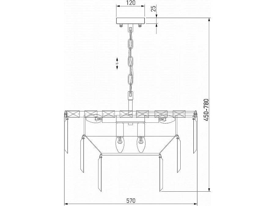 Подвесная люстра Eurosvet Elegante 10130/8 хром/прозрачный хрусталь Strotskis