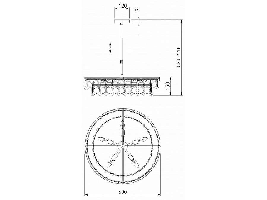 Люстра на штанге Eurosvet Sophie 60165/6 латунь