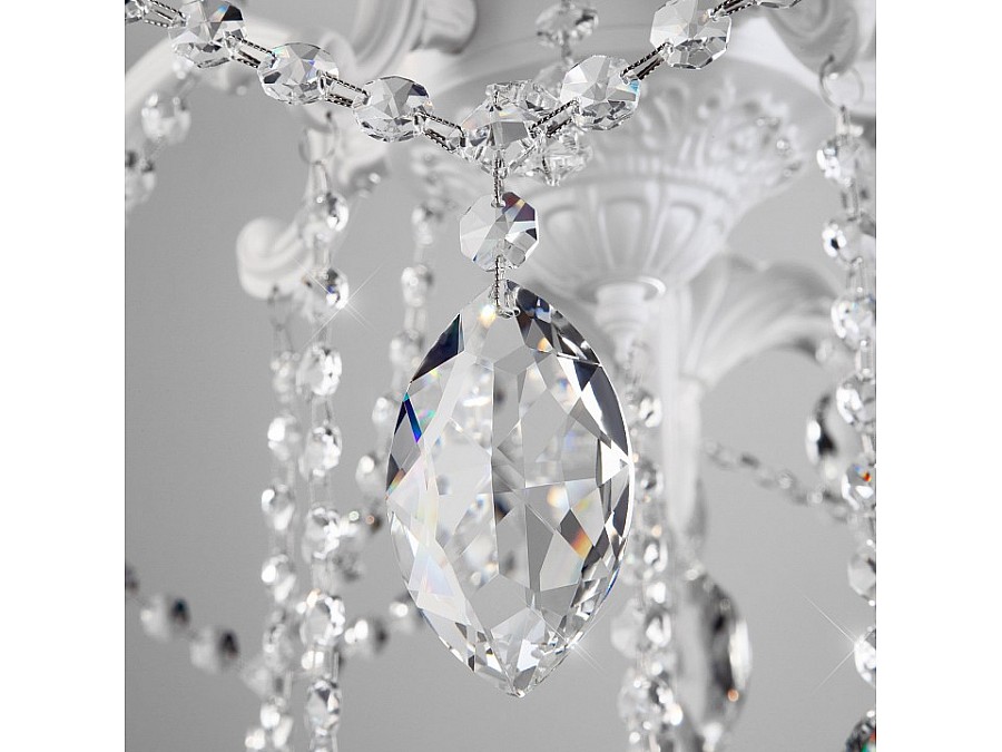 Подвесная люстра Eurosvet Veletta 10108/5 белый/прозрачный хрусталь Strotskis