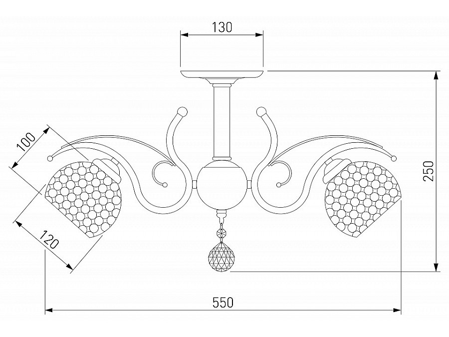 Люстра на штанге Eurosvet Mirage 7777/5 золото