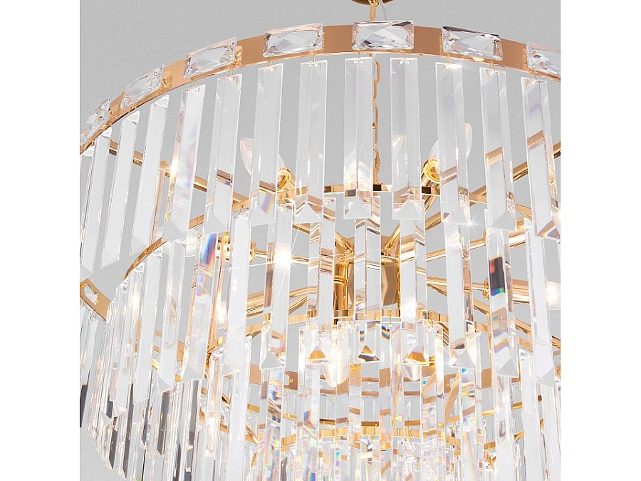 Подвесная люстра Eurosvet Elegante 10130/10 золото/прозрачный хрусталь Strotskis