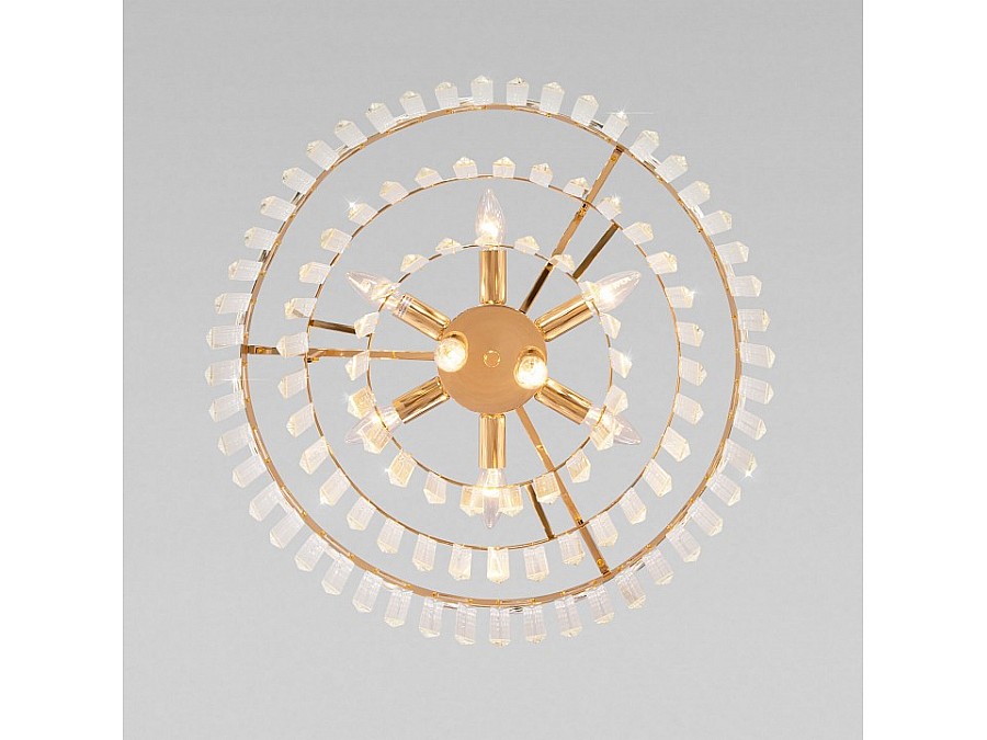 Подвесная люстра Eurosvet Elegante 10130/8 золото/прозрачный хрусталь Strotskis
