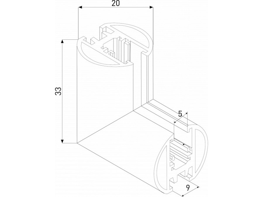 Соединитель угловой внутренний для треков накладных Elektrostandard Mini Magnetic a067579