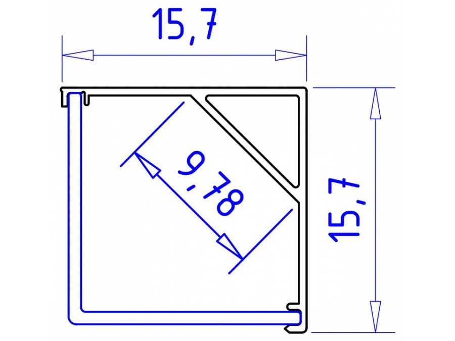 Профиль накладной угловой внутренний Ambrella Light GP GP2150AL