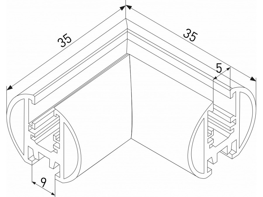 Соединитель угловой L-образный для треков накладных Elektrostandard Mini Magnetic a067578