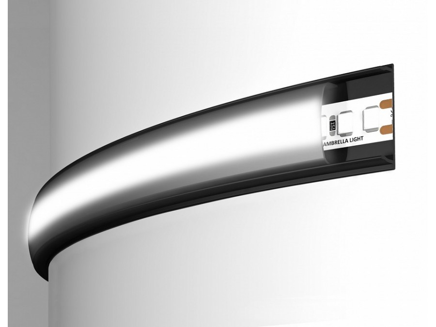 Профиль накладной гибкий Ambrella Light GP GP1600BK/BK