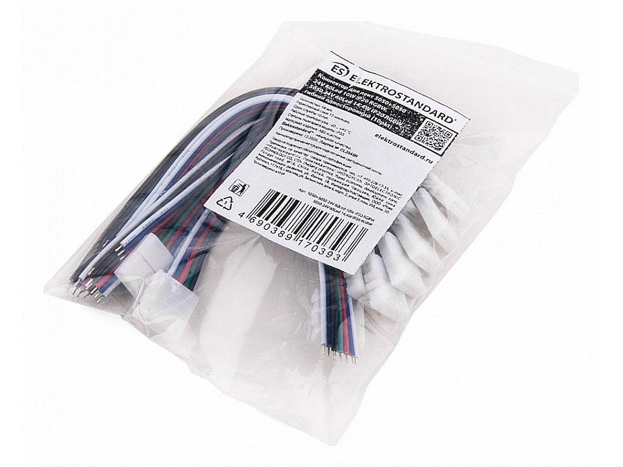 Соединитель лент гибкий Elektrostandard для светодиодных лент 12/24V Коннектор для лент 5050+5050 24V 60Led 14,4W IP20 RGBW, 5050 24V 60Led 14,4W IP20 RGBW гибкий односторонний (10pkt)