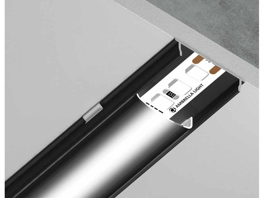 Профиль накладной гибкий Ambrella Light GP GP1600BK/BK