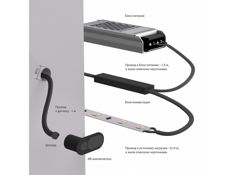 Диммер сенсорный накладной Elektrostandard Аксессуары для светодиодных лент 12/24V 95004/01