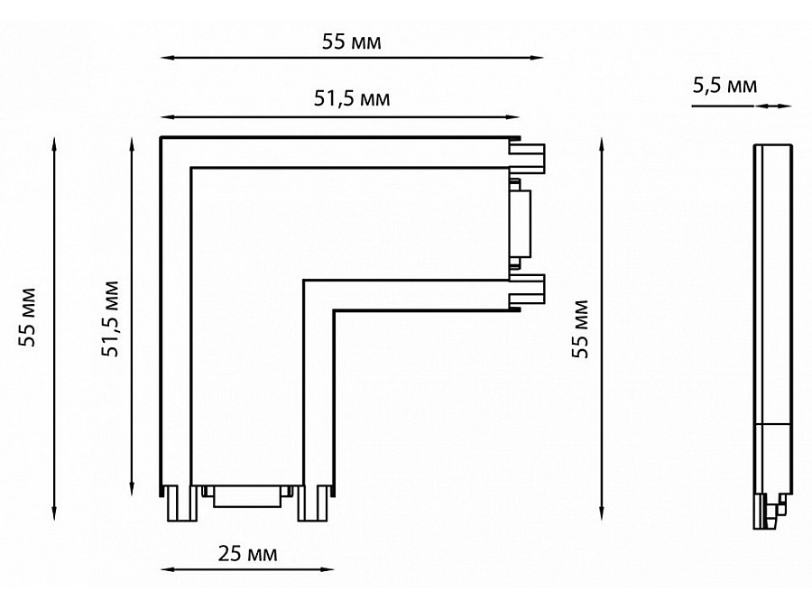 Соединитель угловой L-образный для треков Novotech Smal 135205