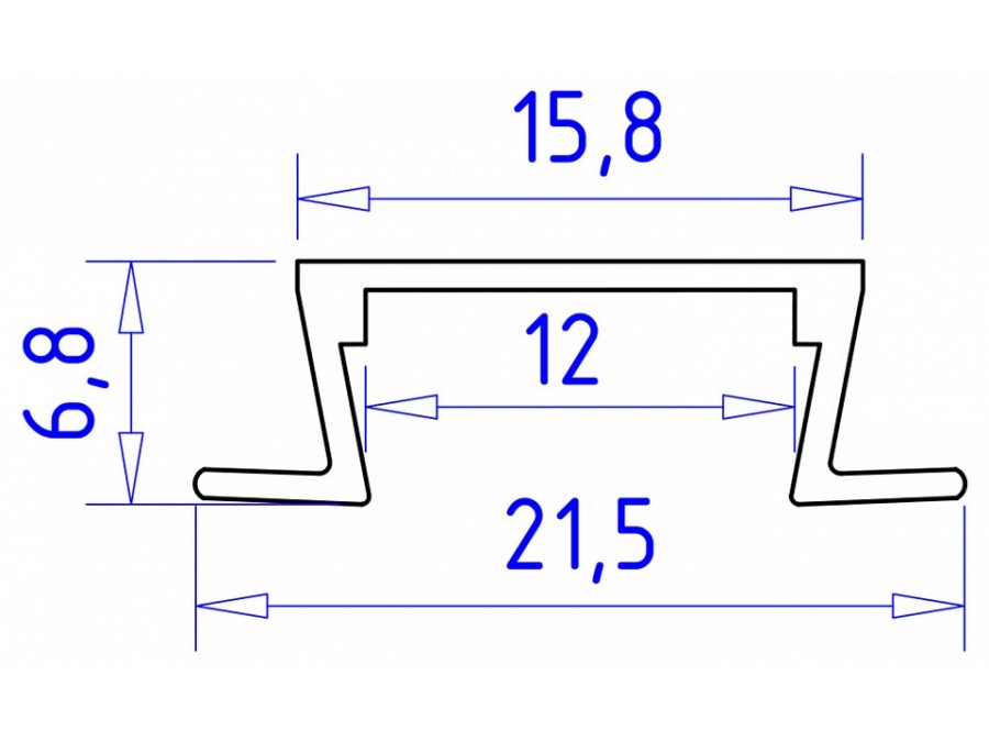 Профиль встраиваемый Ambrella Light GP GP1001BK/BK