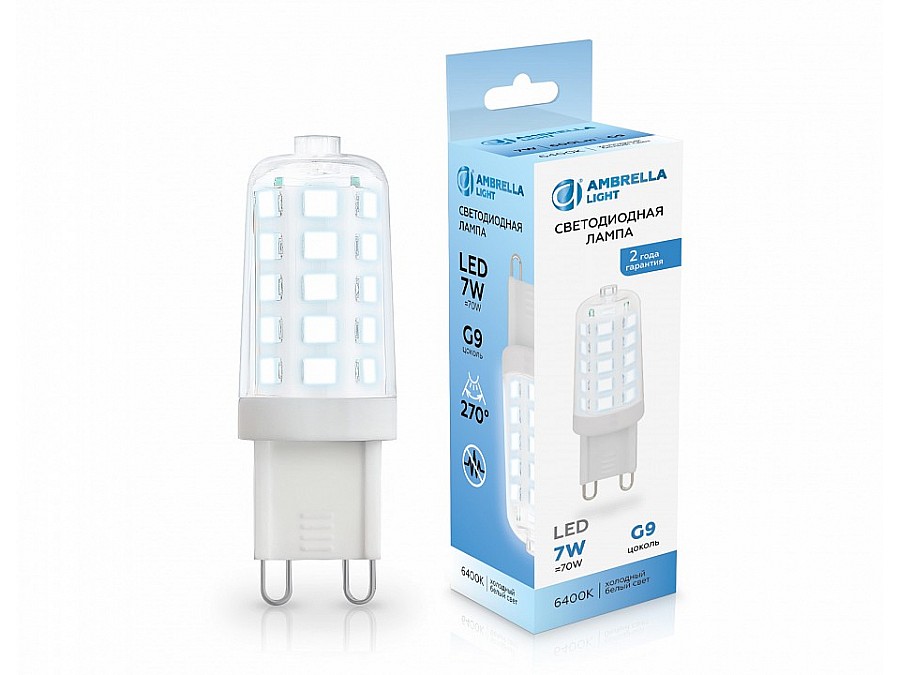 Лампа светодиодная Ambrella Light G9 G9 7Вт 6400K 100706