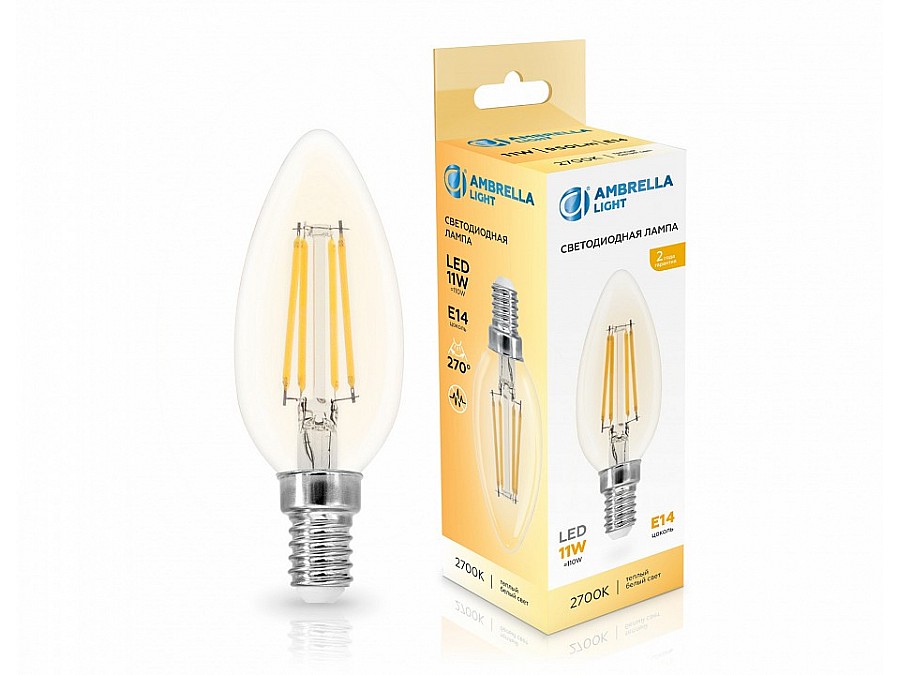 Лампа светодиодная Ambrella Light C35 E14 11Вт 2700K 351113