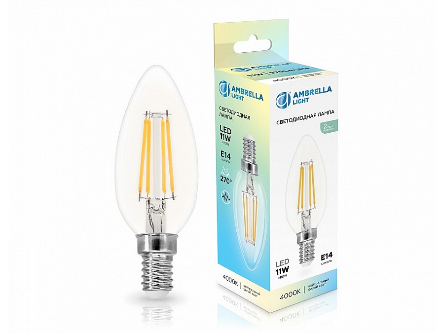Лампа светодиодная Ambrella Light C35 E14 11Вт 4000K 351114