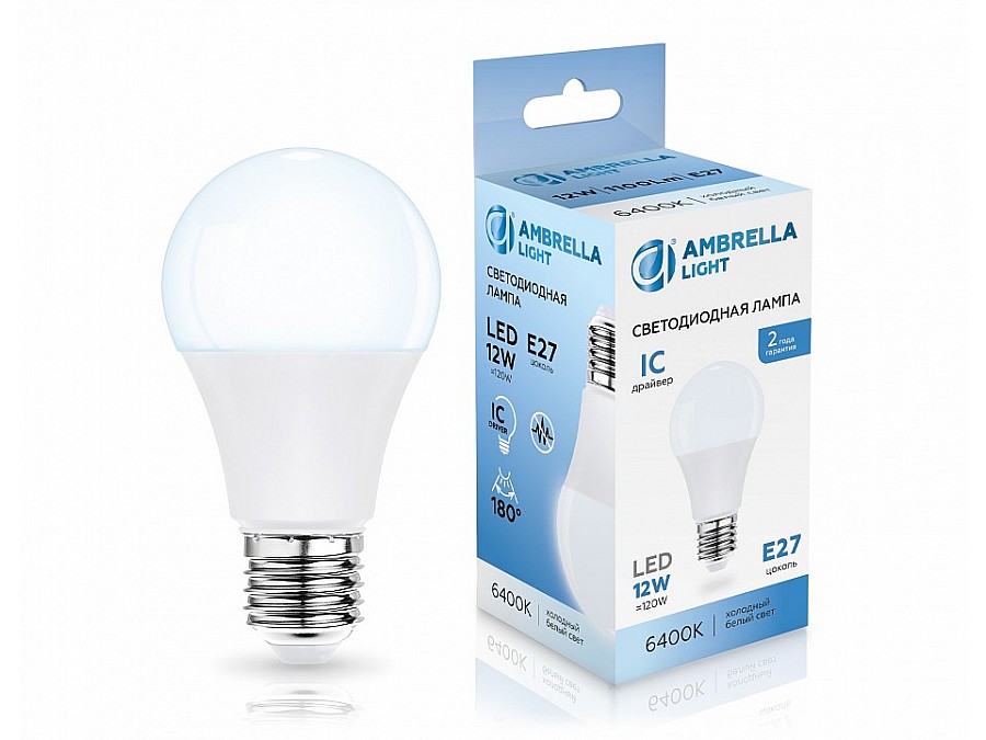 Лампа светодиодная Ambrella Light A60 E27 12Вт 6400K 601206