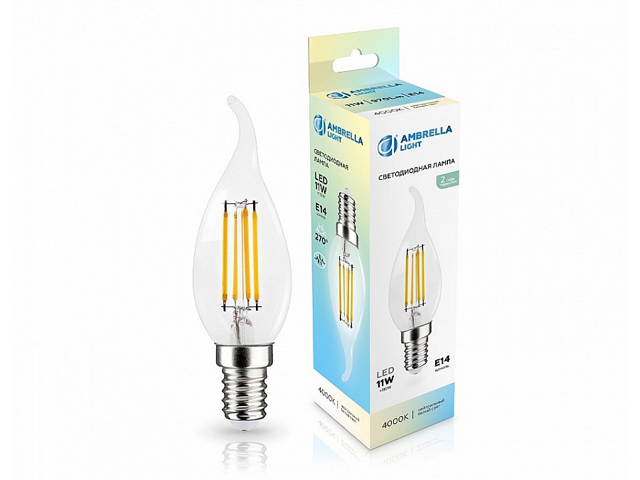 Лампа светодиодная Ambrella Light C35 E14 11Вт 4000K 351124