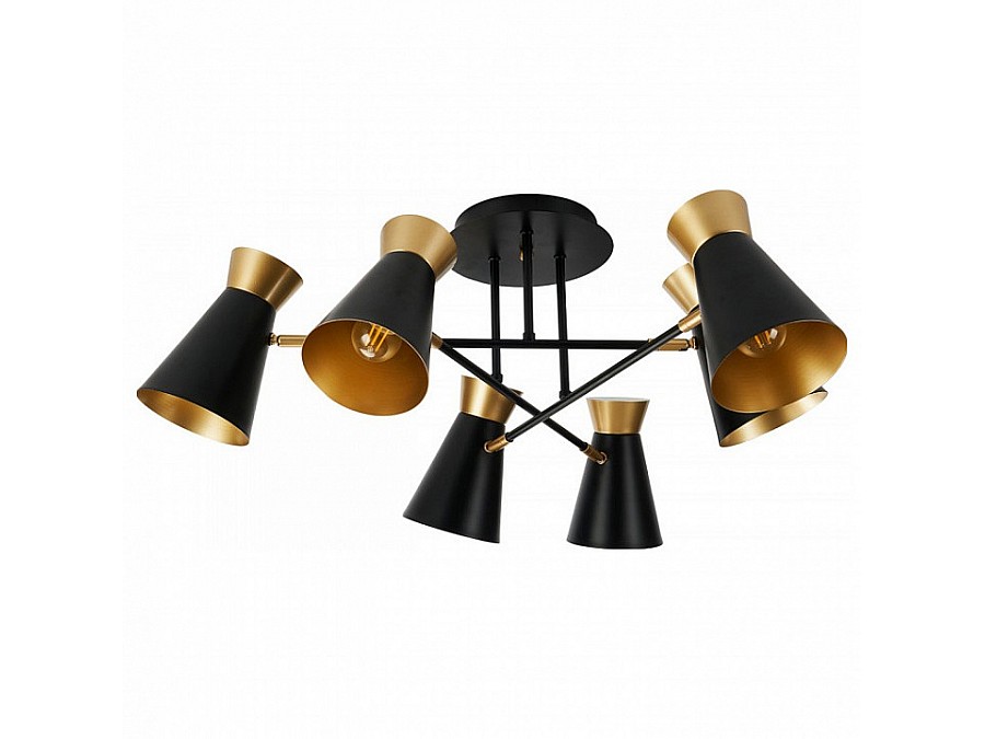 Люстра на штанге Imex MD.7885 MD.78853-6-S BK+FGD