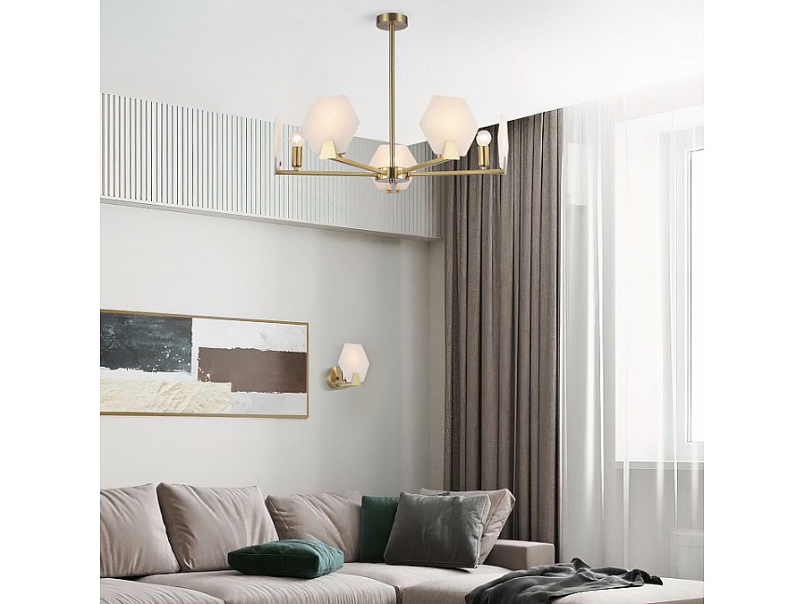 Люстра на штанге Eurosvet Marble 60158/5 латунь