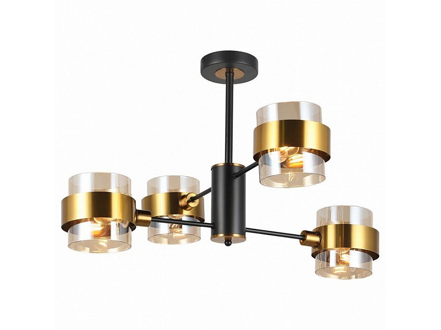Люстра на штанге Imex MD.51891 MD.51891-4-S-BK+GBR